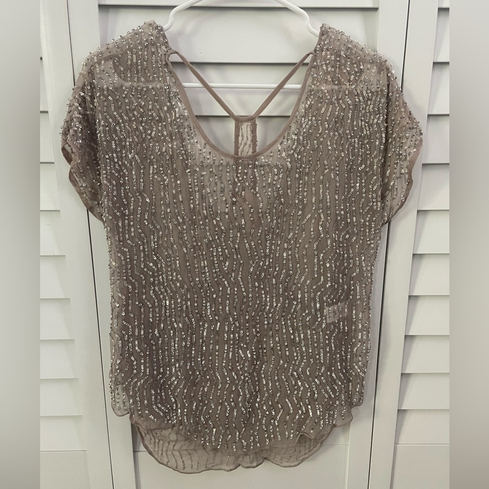 Parker sheer silk sequin blouse